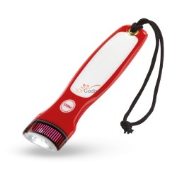 Latarka 2 LED z kolorowym korpusem i paskiem na rękę