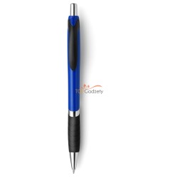 Długopis z kolorowym korpusem, czarnym uchwytem i klipem