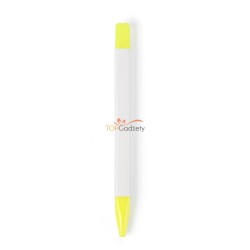 Ołówek, marker oraz trzy długopisy z wkładem o kolorze nakrętki w plastikowym etui