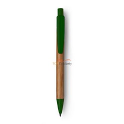 Długopis bambusowy z plastikowymi kolorowymi elementam